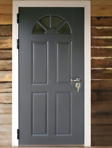 Серая дверь с окном Серая дверь с окном