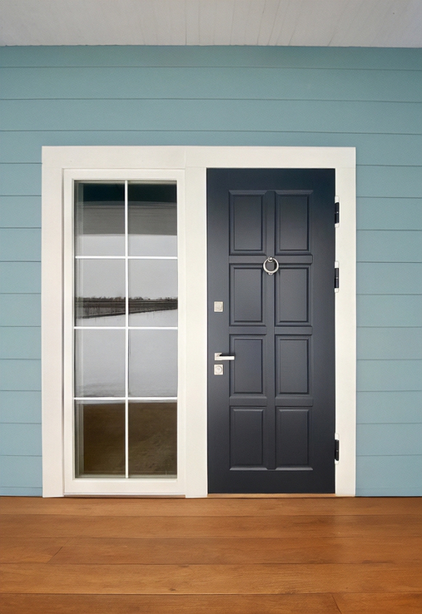 Двухцветная дверь с кнокером